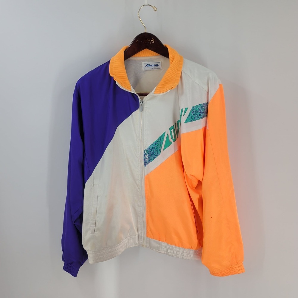 Vintage 90's Mizuno World Of Sports Pockets Full Zip Jacket Multicolor Size L